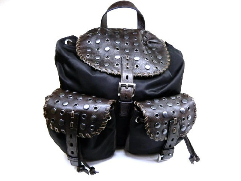 Prada bag backpack embossed